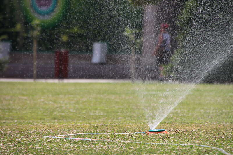 Sprinkler Watering the ground