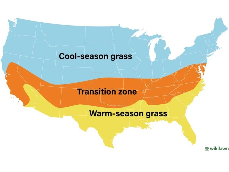 cool-season and warm-season grass map